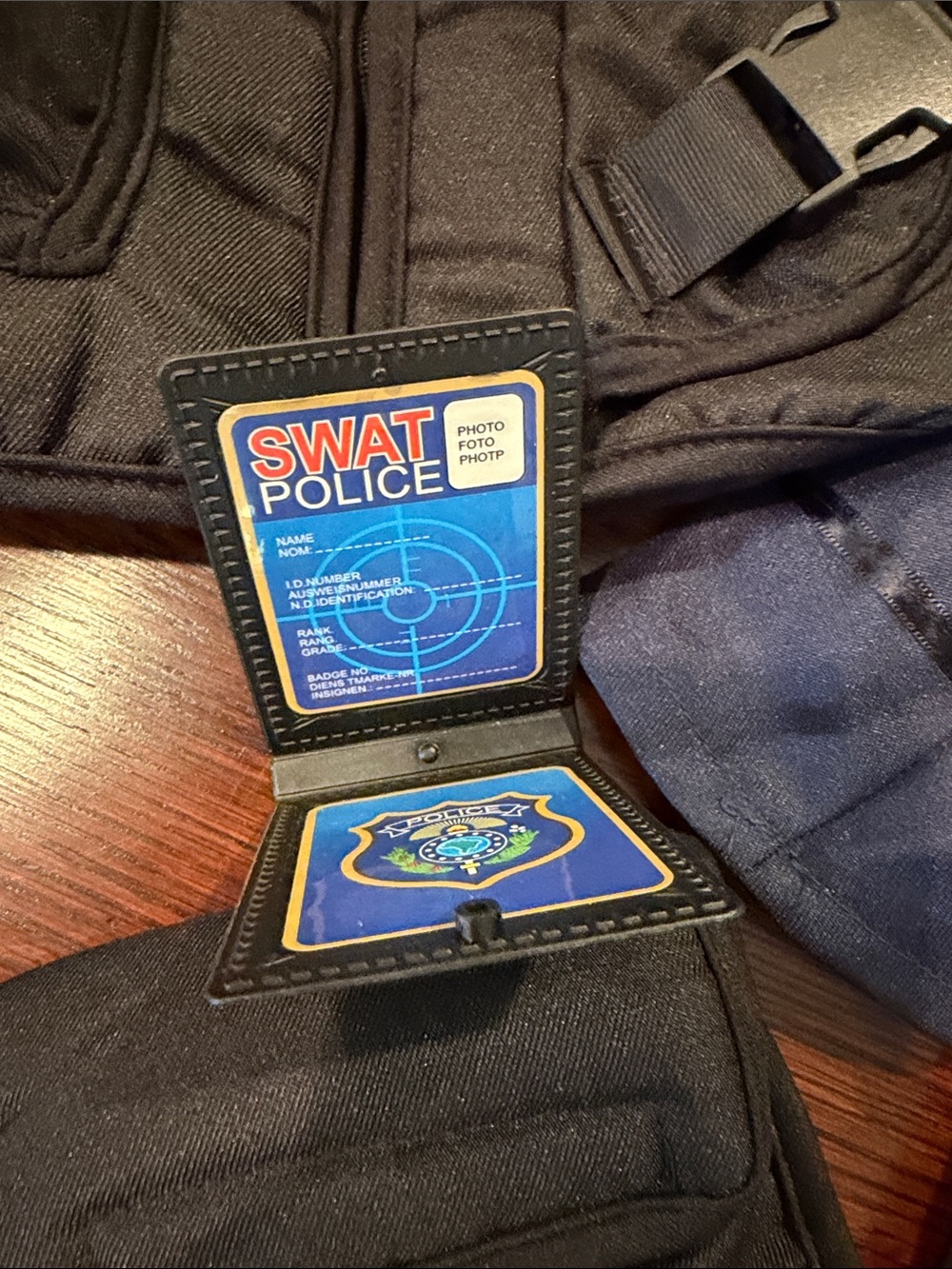 SWAT Police Navy Blue Kids Officer Role Play Costume with Tactical Vest new - Picture 4 of 12